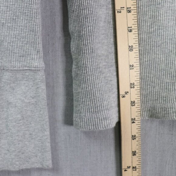 Sundance Thermal Top Women Small Gray Waffle Knit Velvet Cuff Button Long Sleeve - Picture 12 of 12